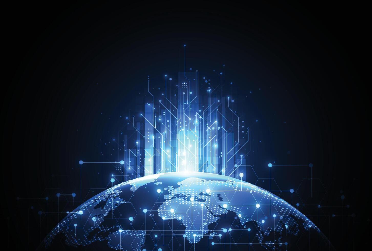 Abstract technology global network connection. World map point and line composition concept of global business. Illustration vector