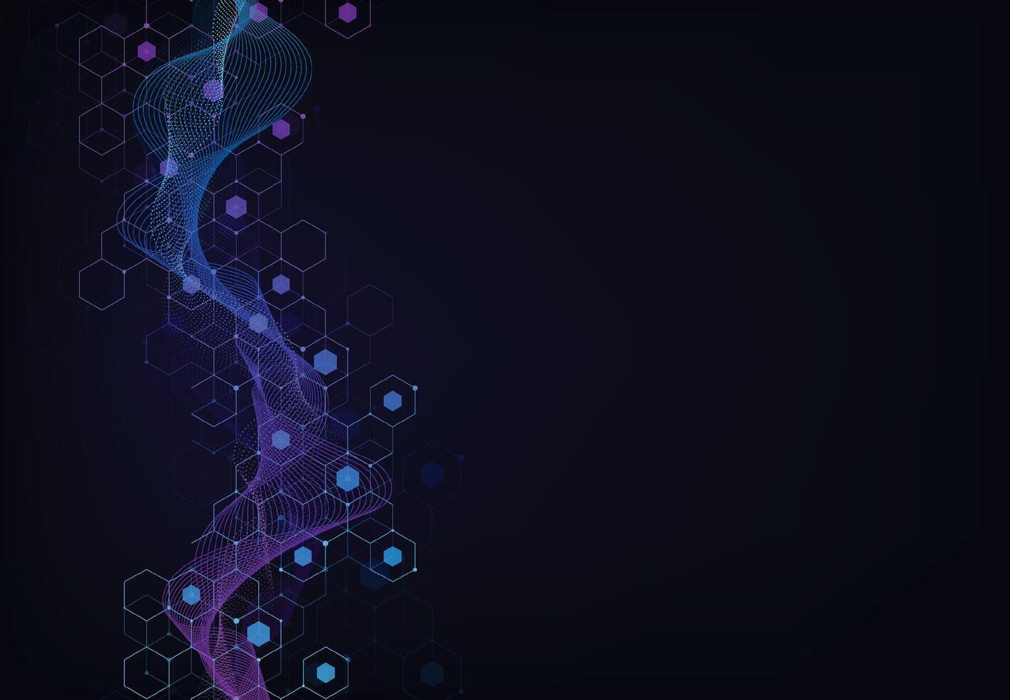 Abstract hexagonal molecular structures in technology background and science style. Medical design. illustration vector