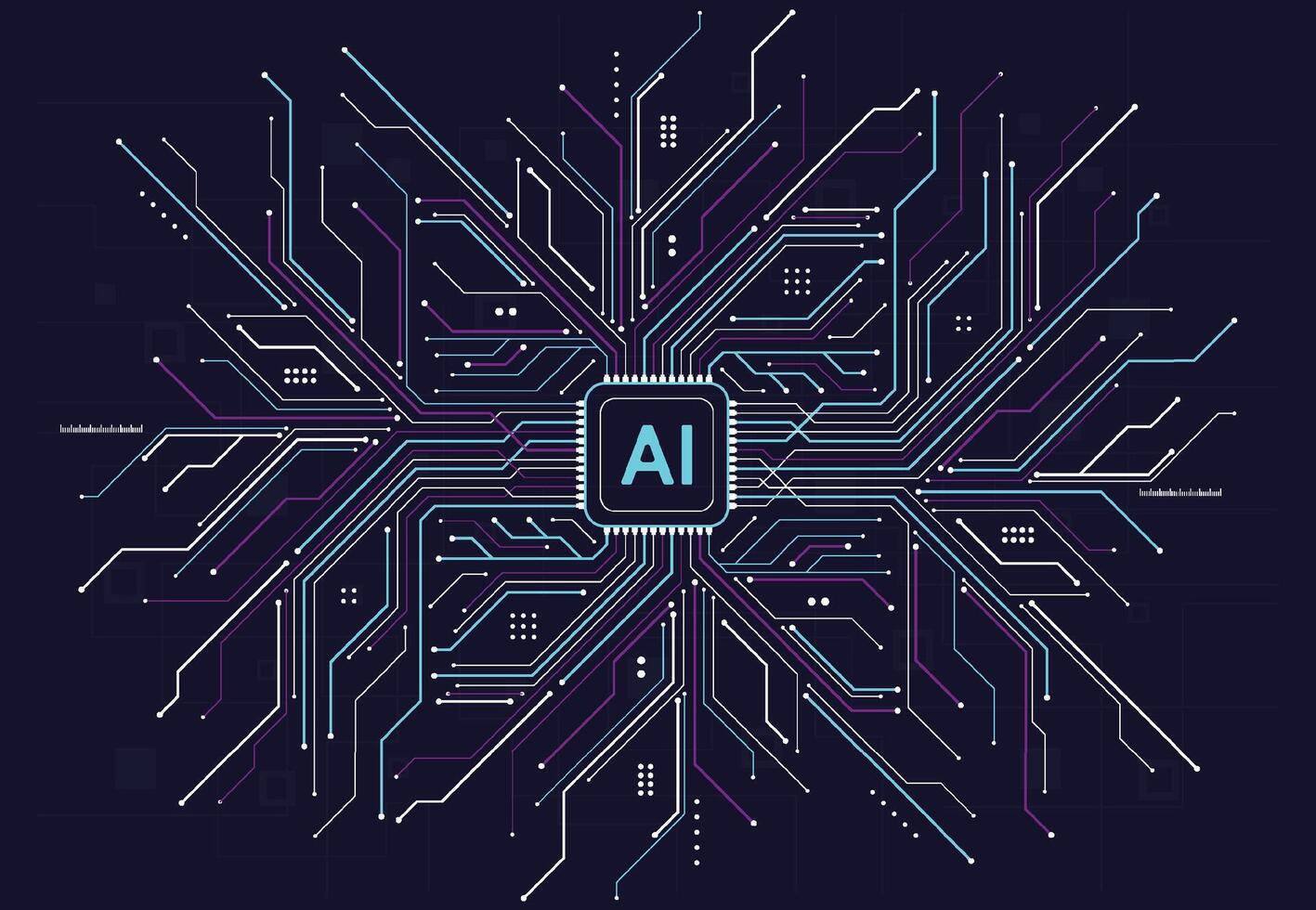 Abstract technology artificial intelligence chipset design futuristic concept technology for web, banner, card, cover. illustration vector