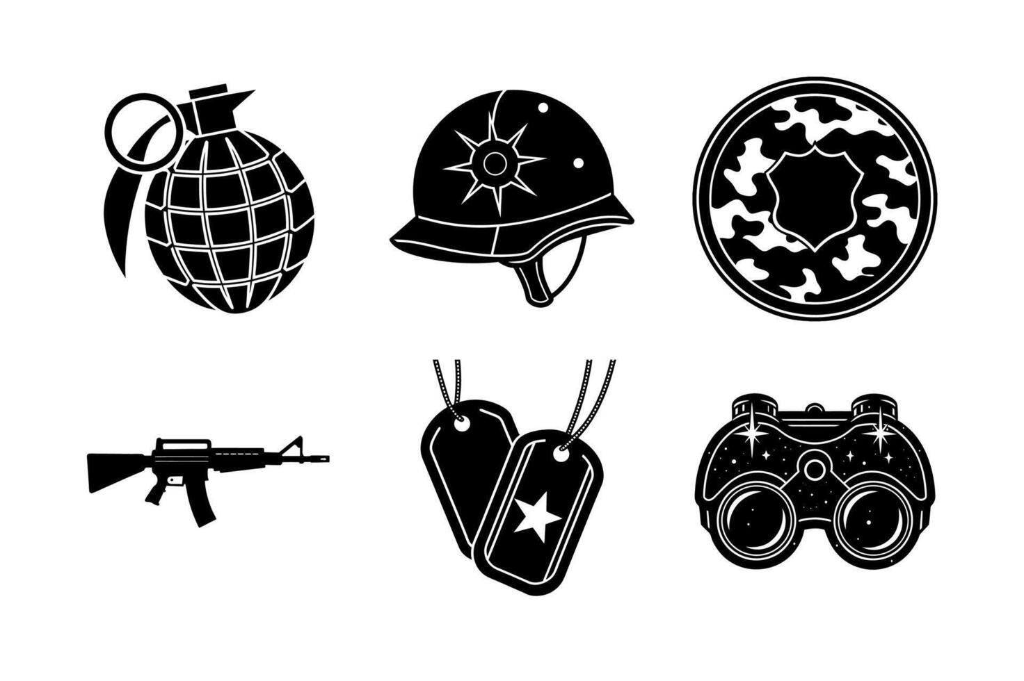 Military themed graphics collection vector