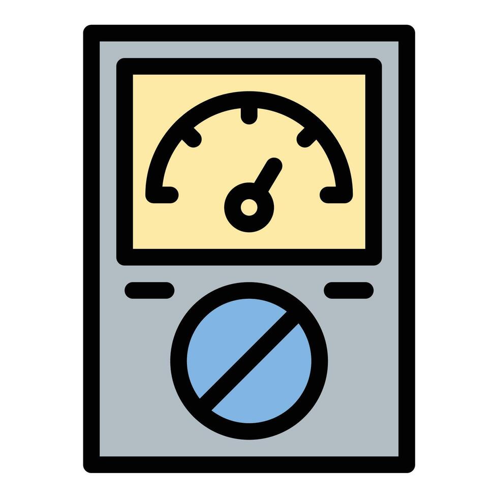 Voltmeter icon flat line style illustration representing electrical potential measurement, suitable for electronics, engineering, and circuit testing applications. vector