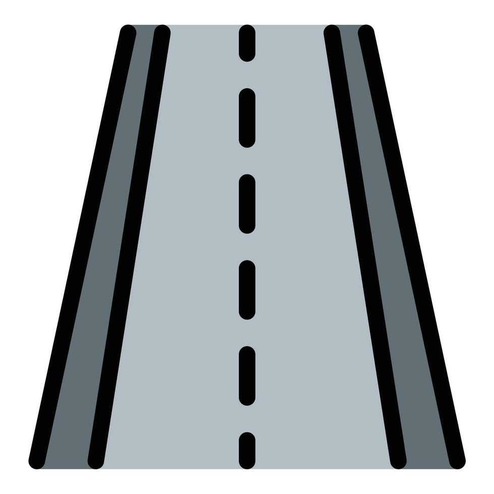 Road icon flat line style illustration representing transportation infrastructure and travel routes, suitable for navigation, urban planning, and logistics concepts. vector