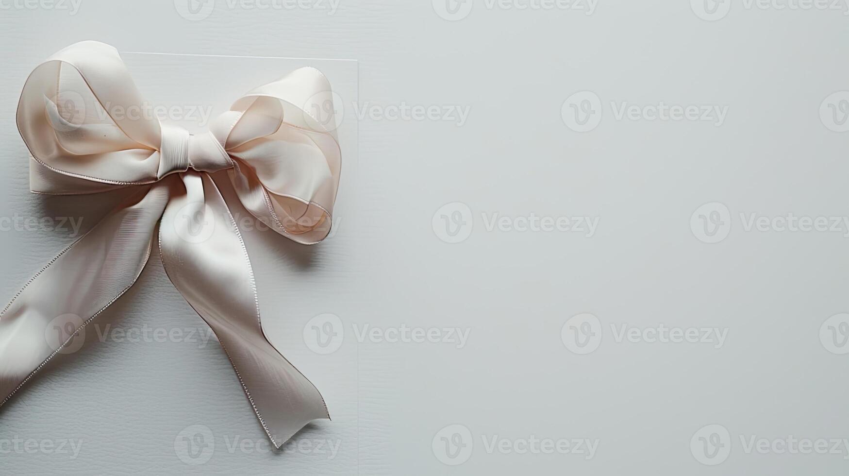 A white box with a bow on top photo