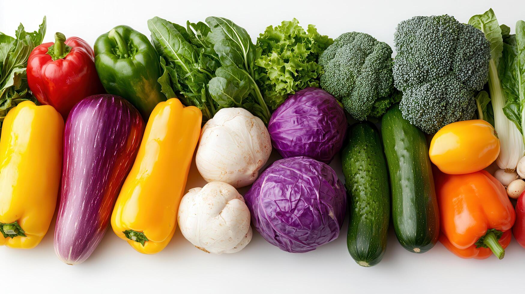 Vibrant Assortment of Fresh Vegetables Colorful Peppers Broccoli Cabbage and More photo