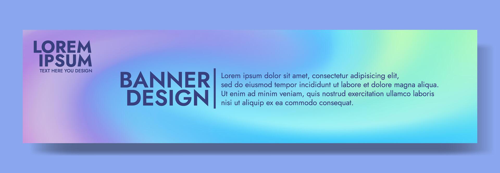 Modern banner design with a pastel rainbow background. vector