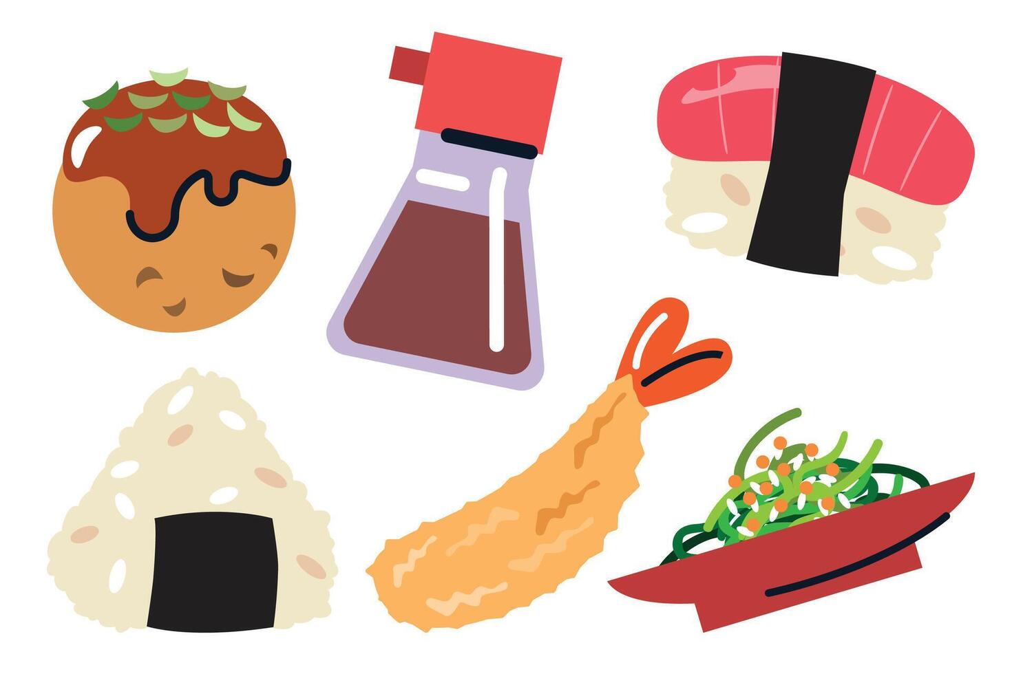 Flat Design Japanese Cuisine Element vector