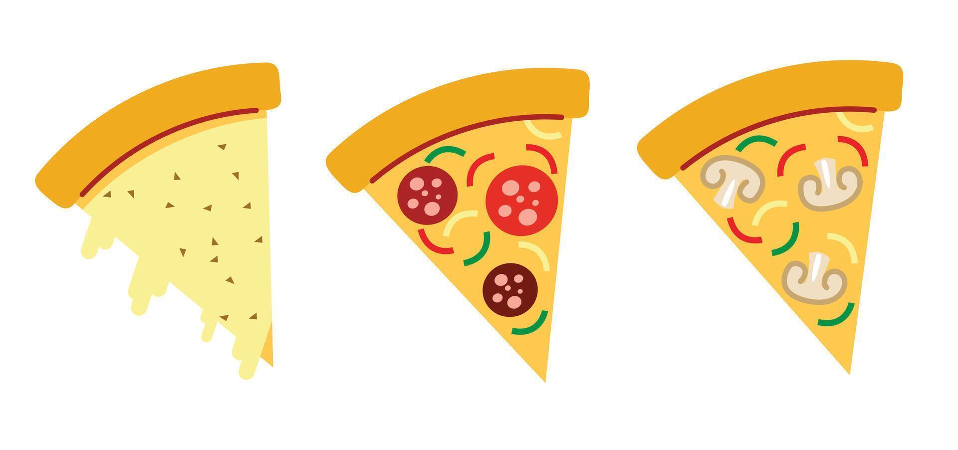 Pizza Slices with Toppings Illustration vector
