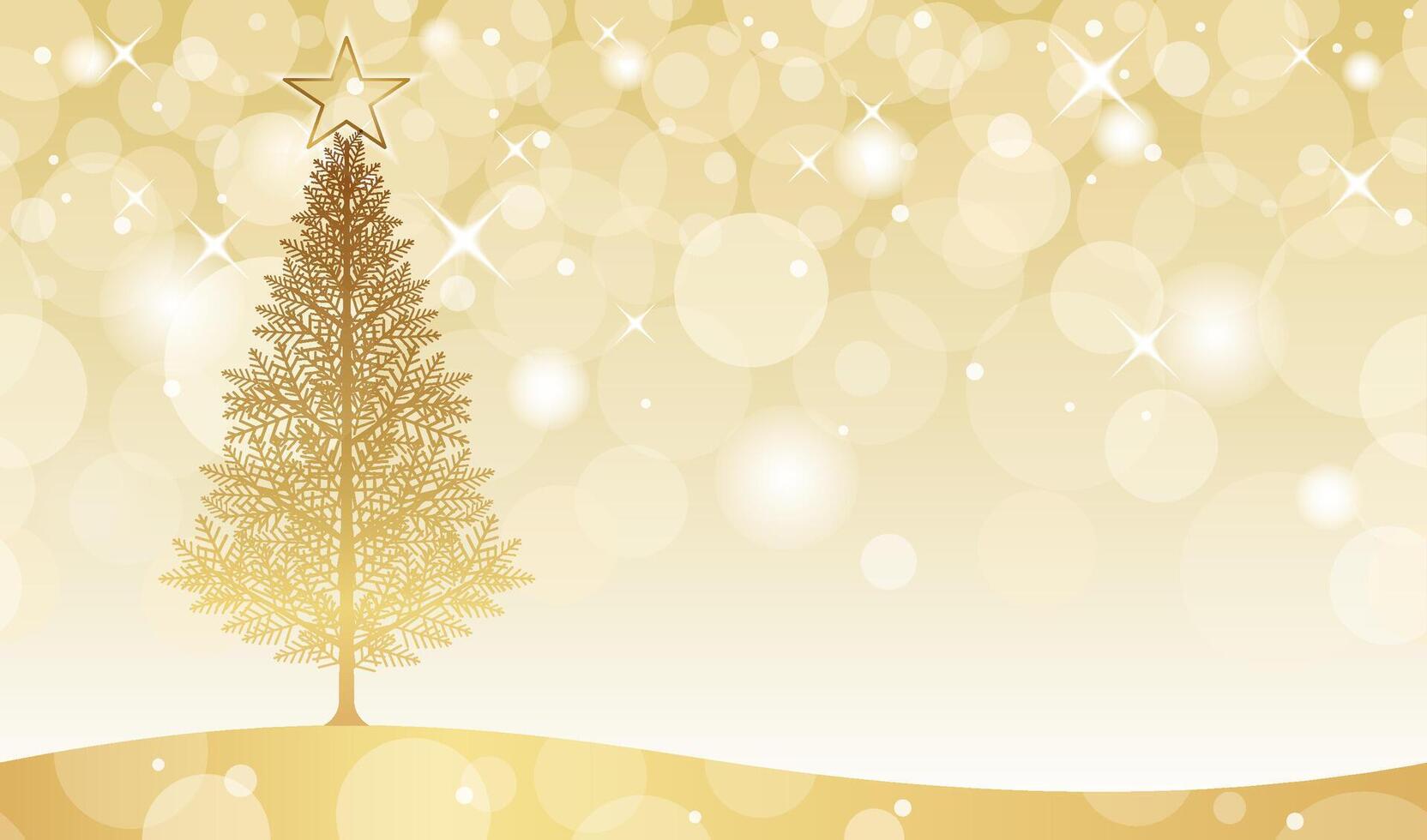 Christmas Tree Illustration With Seamless Abstract Background And Text Space. Horizontally Repeatable. vector