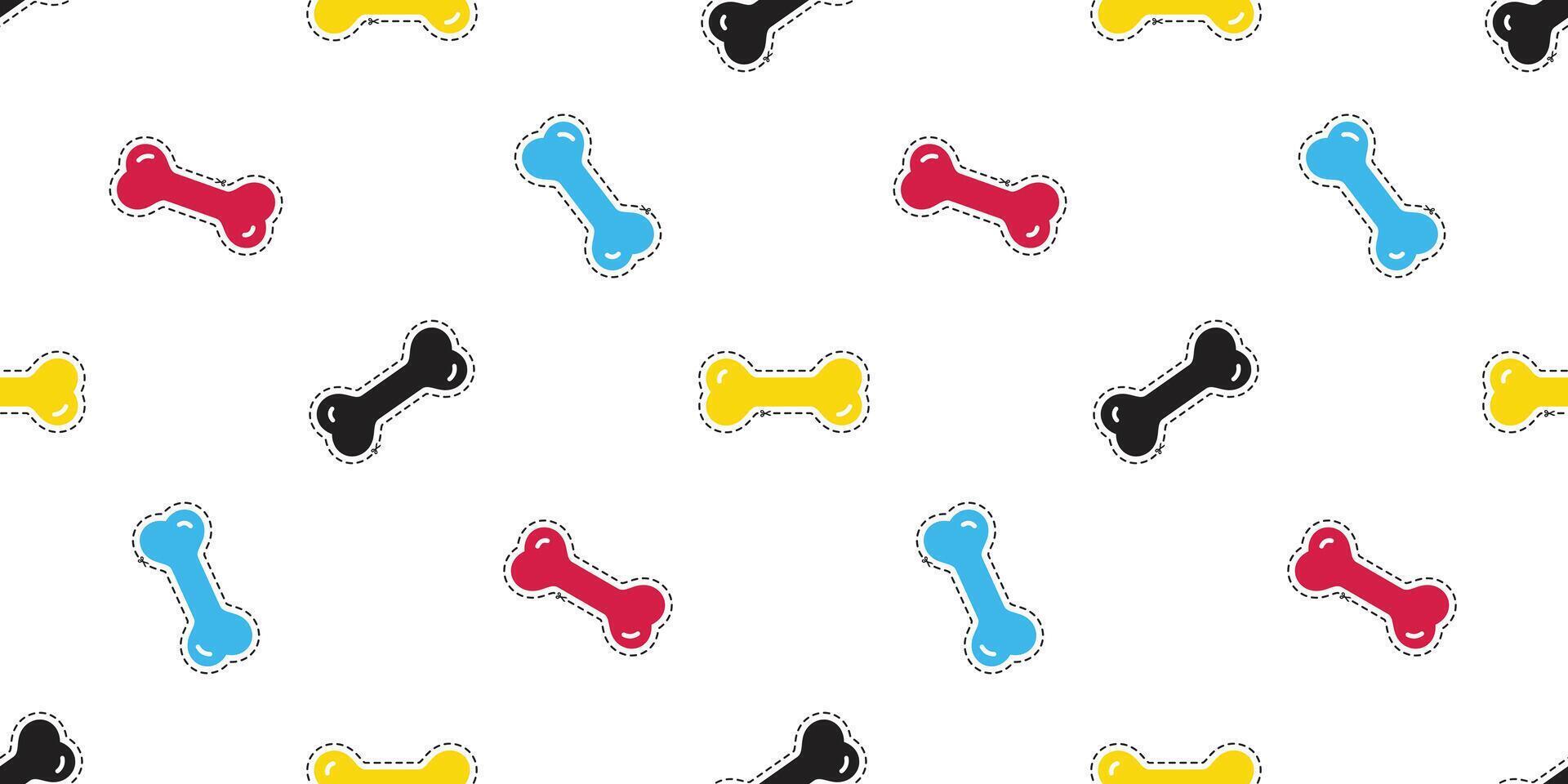 dog bone seamless pattern cutting sticker dash line cartoon doodle pet french bulldog puppy tile background repeat wallpaper gift wrapping paper illustration vector