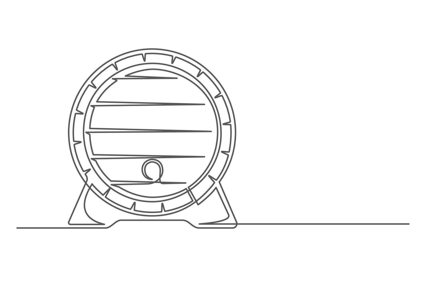Barrel keg continuous one line drawing vector