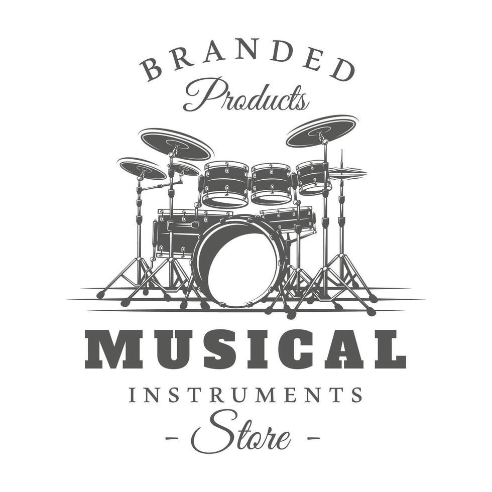 Drums logo isolated on white background vector