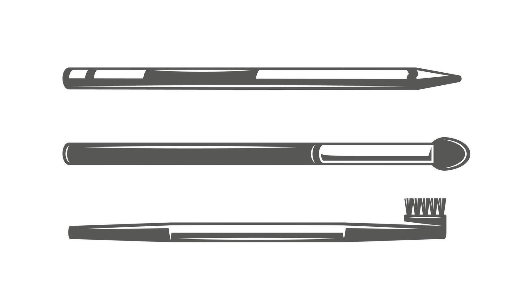 Set of makeup brushes isolated on white background vector
