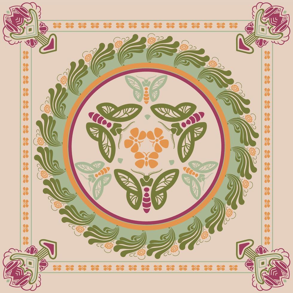 Classical Chinese style art mandala pattern vector