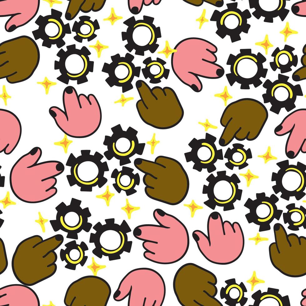 seamless pattern with teamwork vector