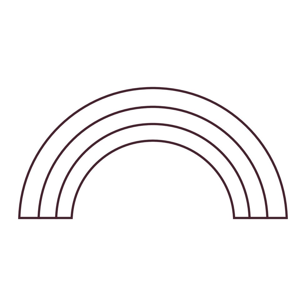 Stylized rainbow symbol representing color, weather, and optimism. Perfect for forecasts, climate graphics, nature themes, and decorative designs. vector