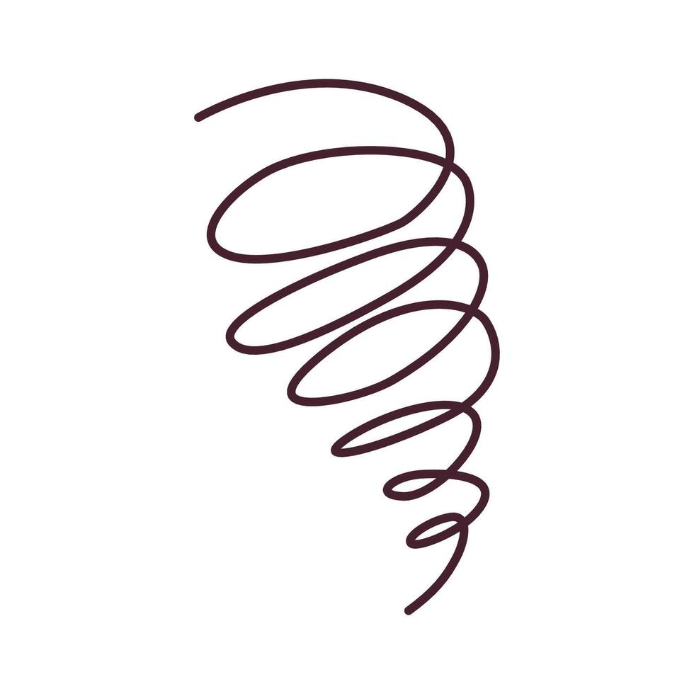 Stylized tornado symbol representing storm, wind, and extreme weather. Perfect for forecasts, meteorology, climate reports, and disaster warnings. vector