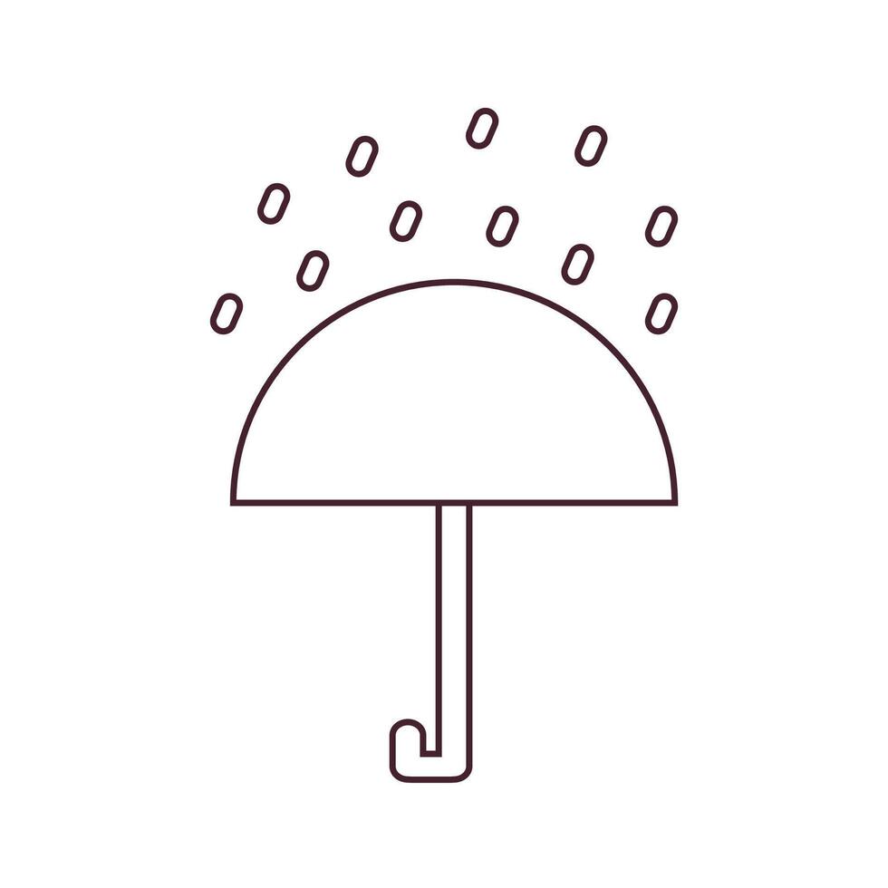 Umbrella with raindrops symbolizing rainy weather, protection, and seasonal changes. Ideal for forecasts, climate reports, and weather themed designs. vector