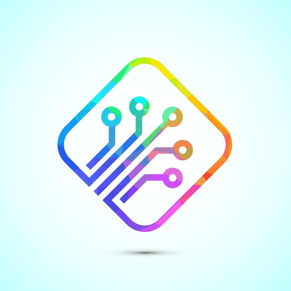Fiber optic cable icon design. Electric wire sign, low poly style vector