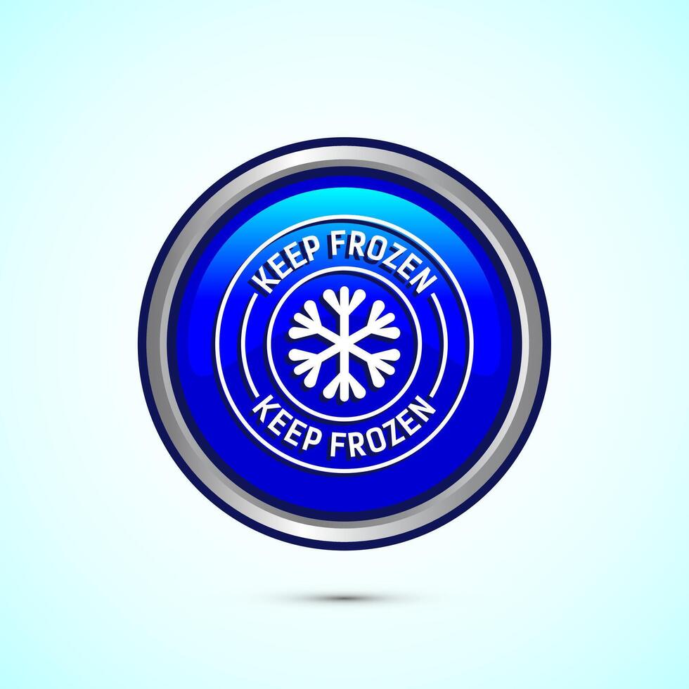 Keep frozen icon design illustration, Frozen product badge label sign, Blue color round button design vector