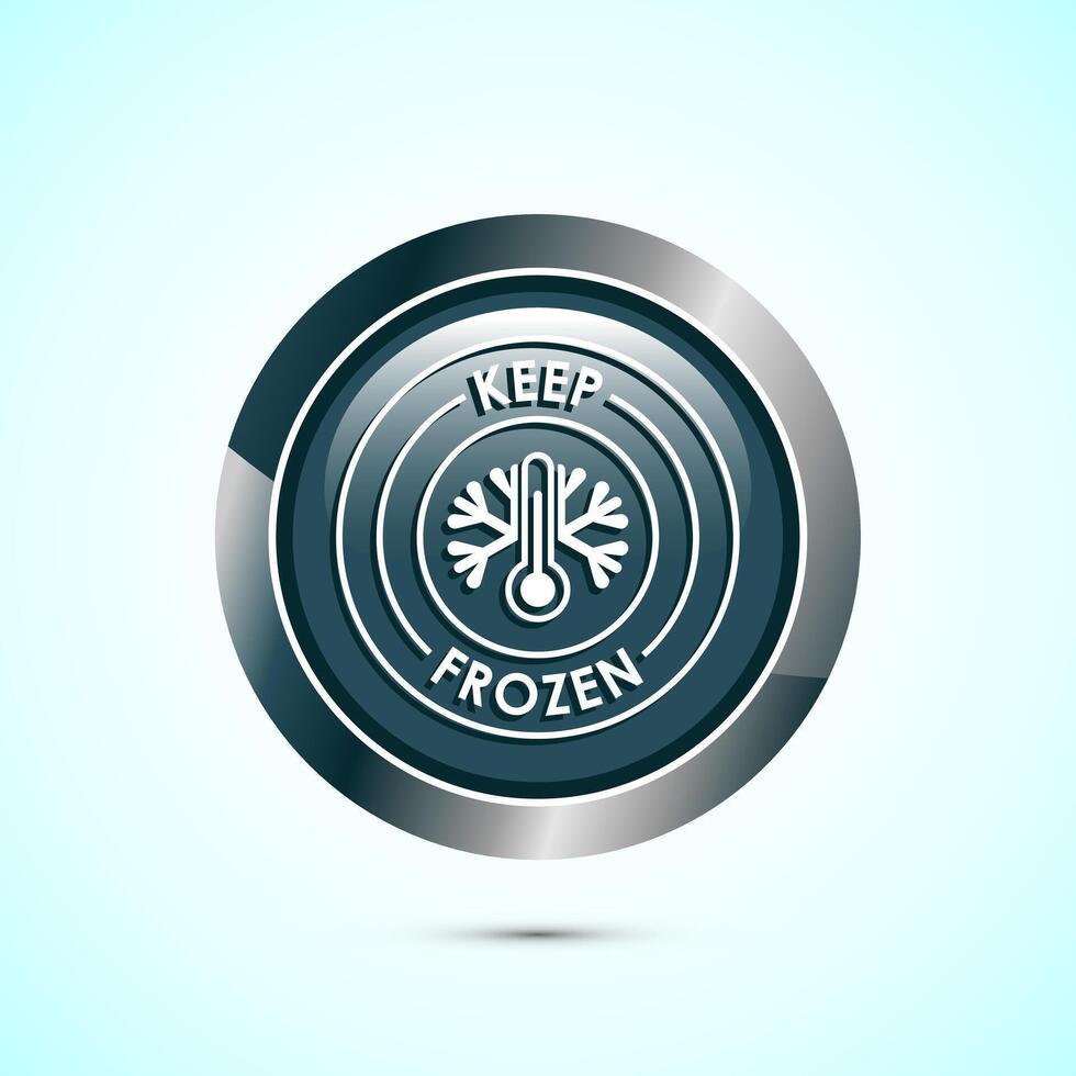 Keep frozen icon design illustration, Frozen product badge label sign, Gray color round button design vector