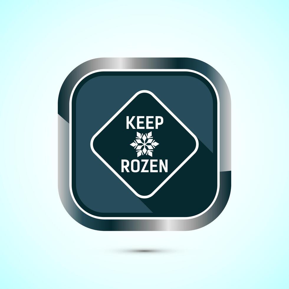 Keep frozen icon design illustration, Frozen product badge label sign, Gray color shadow button design vector