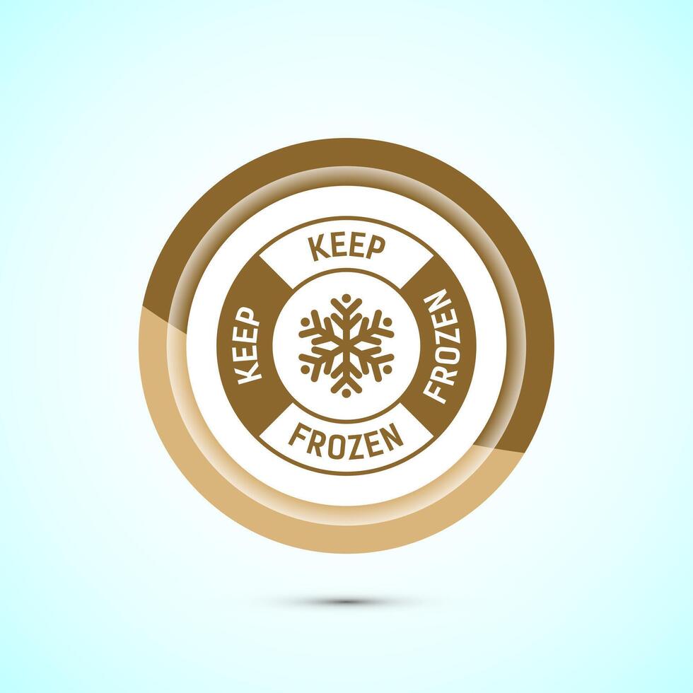 Keep frozen icon design illustration, Frozen product badge label sign, Gold color button design vector