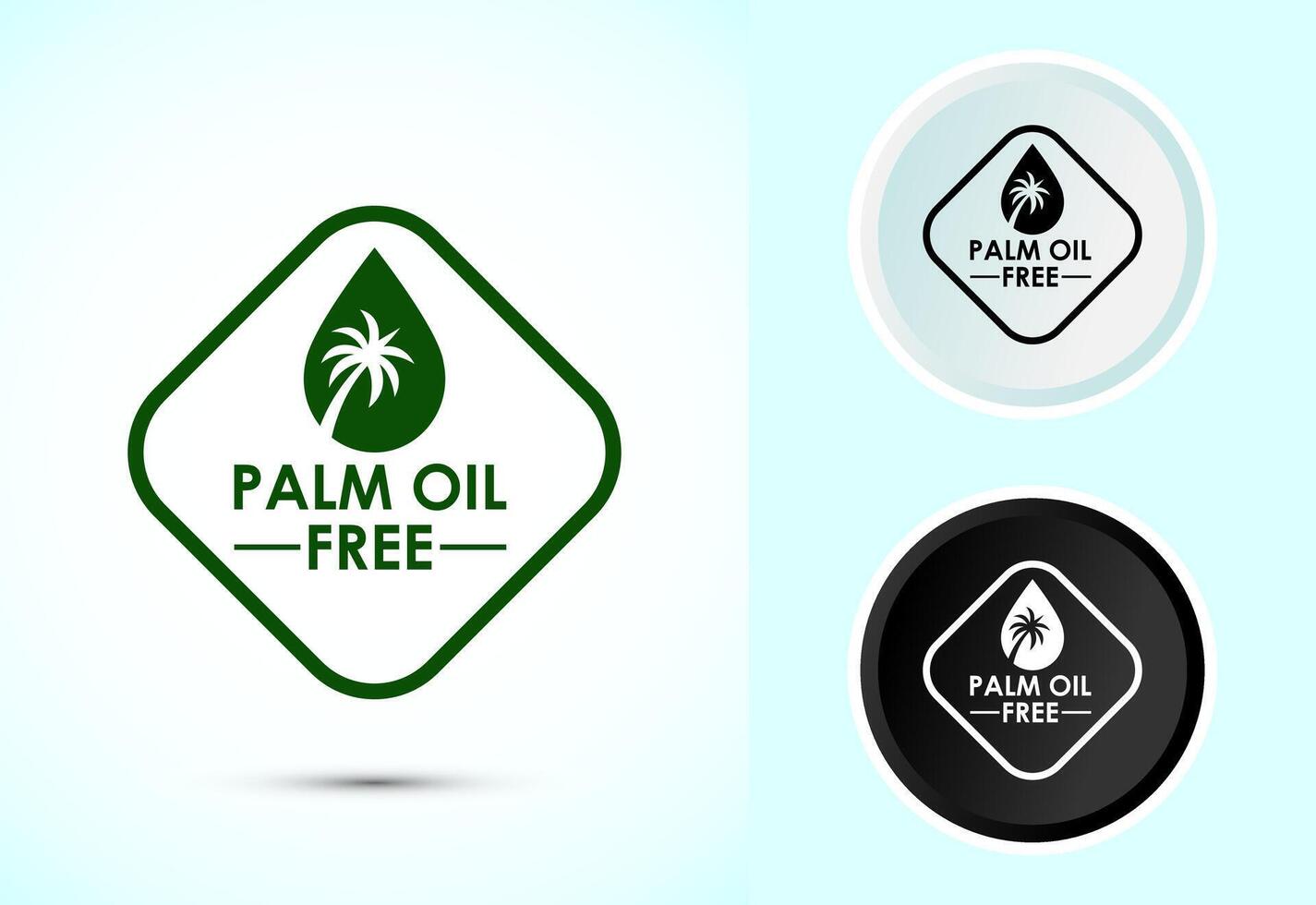 Palm oil free icon design illustration, No palm oil sign, Color black and white vector
