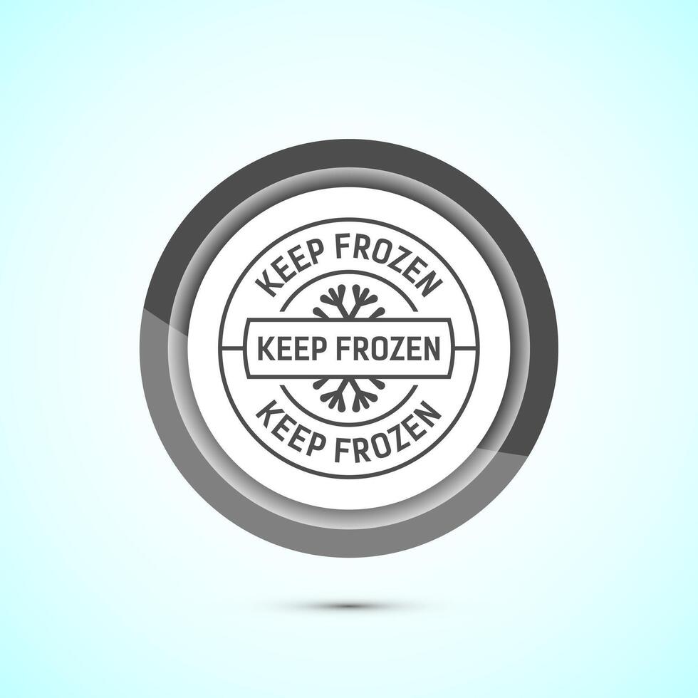 Keep frozen icon design illustration, Frozen product badge label sign, Gray color button design vector