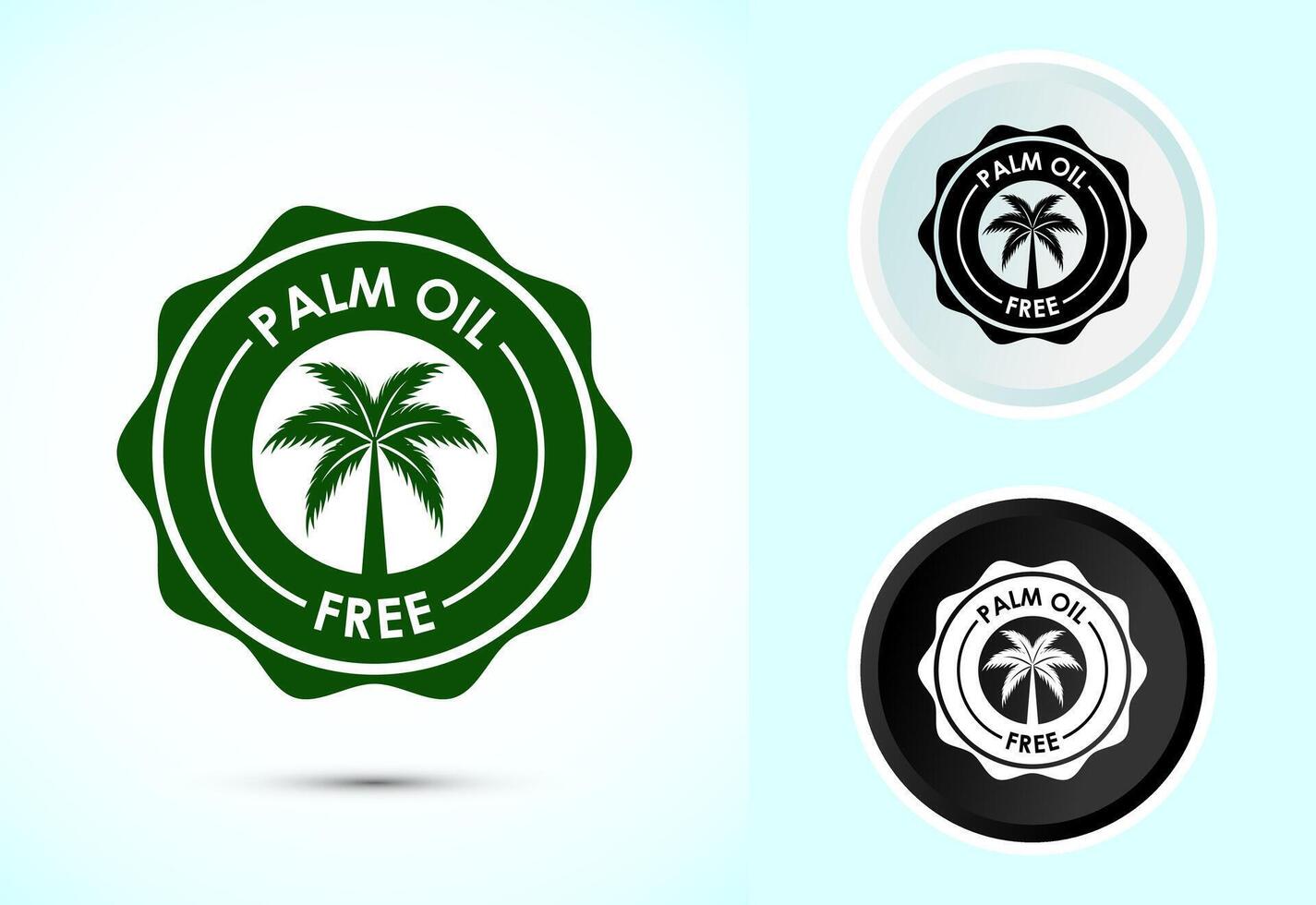 Palm oil free icon, No palm oil sign, healthy organic food, Color black and white vector