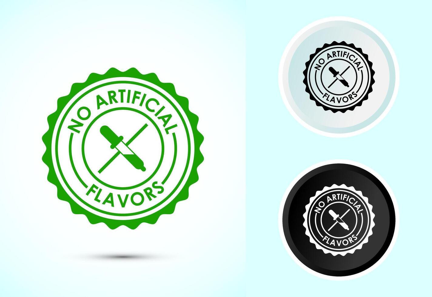 No artificial flavor icon design, Artificial flavor free symbol, Color black and white vector