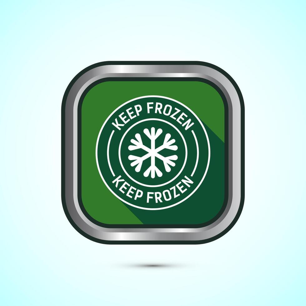 Keep frozen icon design illustration, Frozen product badge label sign, Green color shadow button design vector