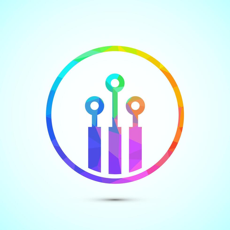 Fiber optic cable icon illustration. Electric wire sign, digital internet, low poly style vector