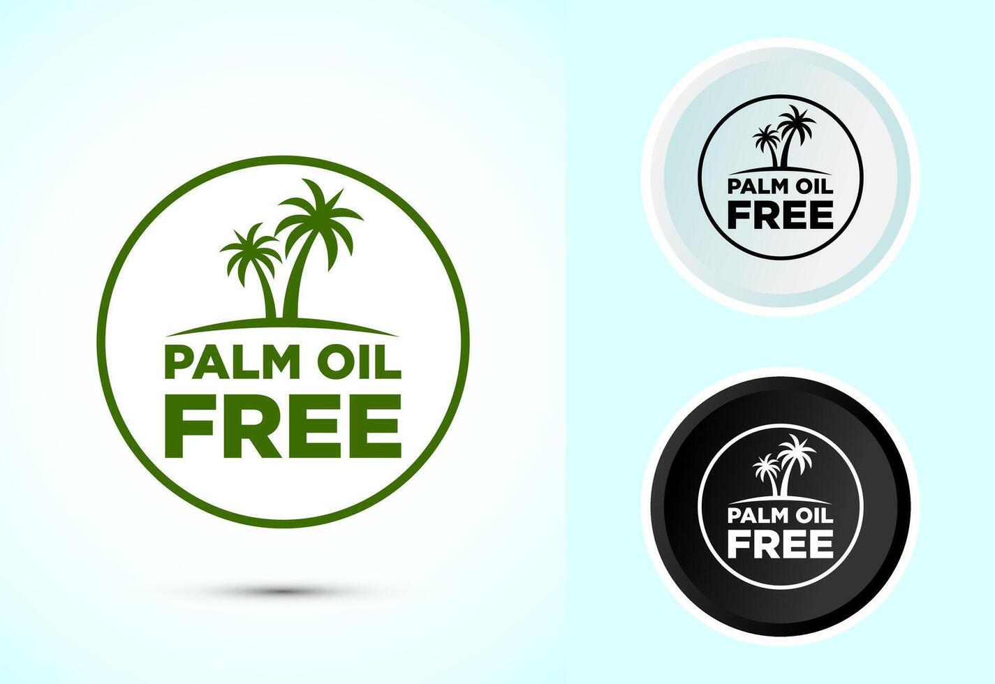 Palm oil free icon design, No palm oil sign, healthy organic food, Color black and white vector