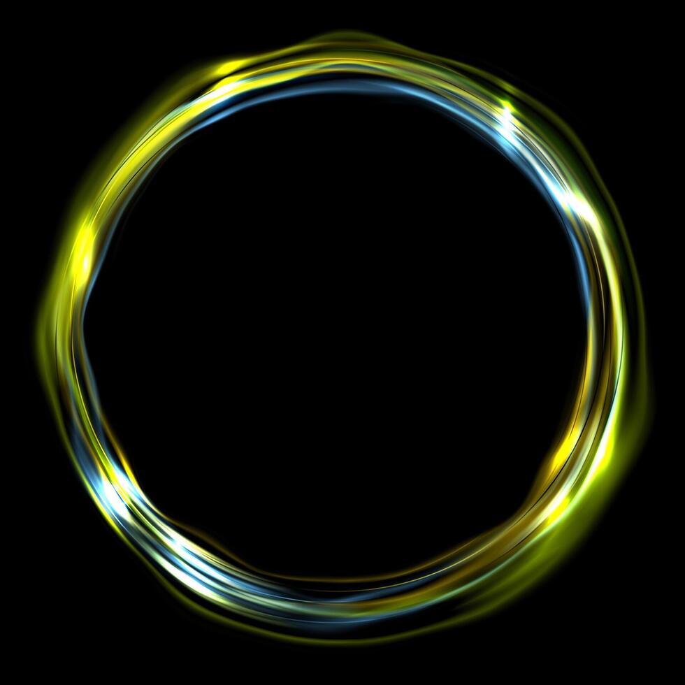 Colorful glossy iridescent ring circle vector