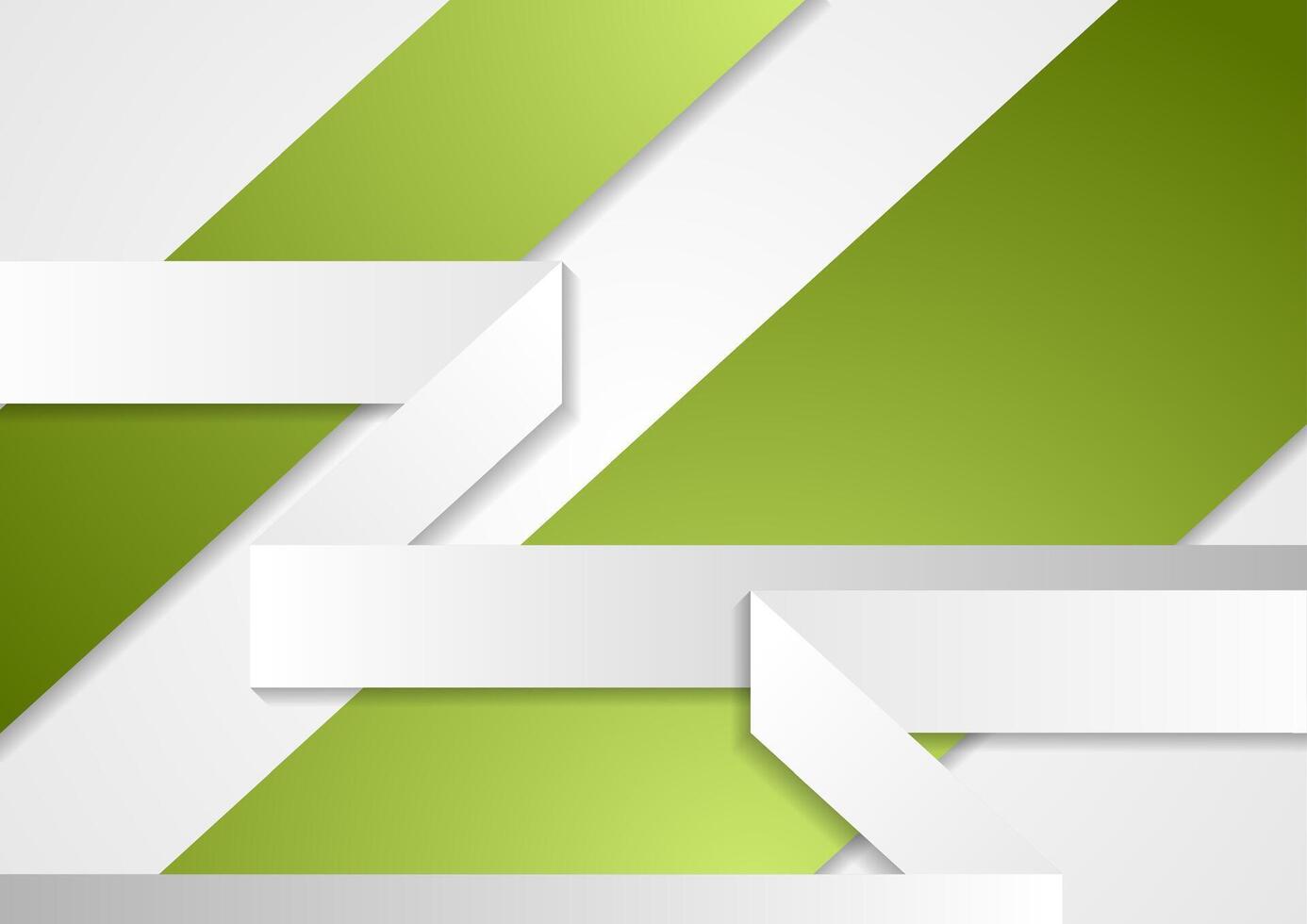 Green grey paper corporate brochure design vector