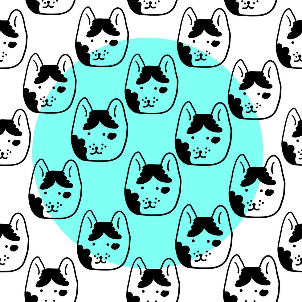 seamless pattern with funny cat vector