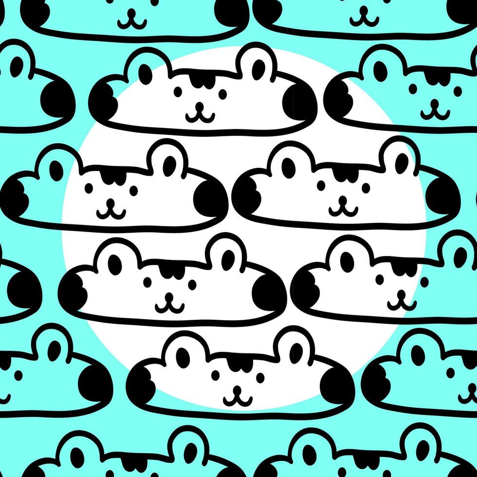 seamless pattern with cute animal vector