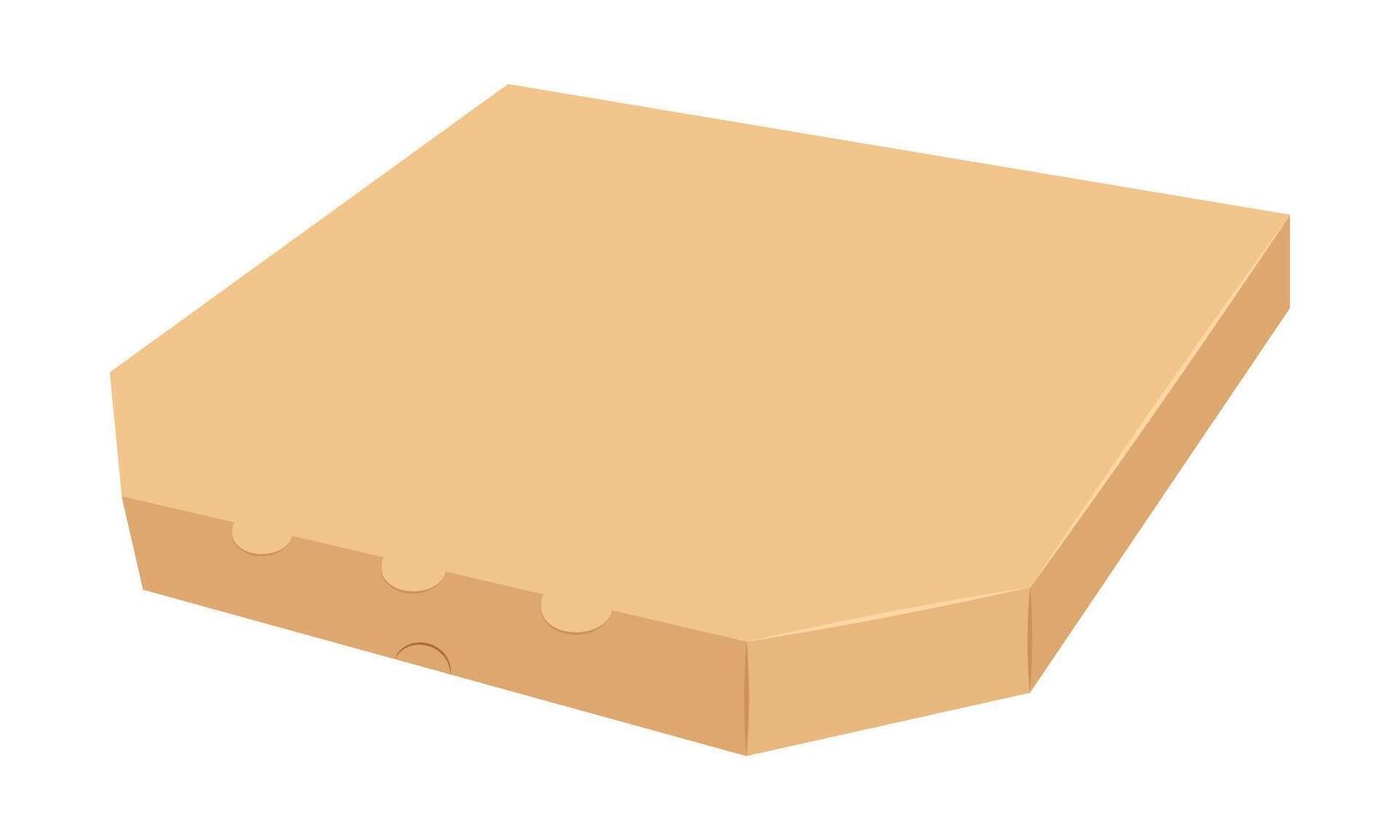 cardboard pizza box cartoon illustration isolated on white background vector