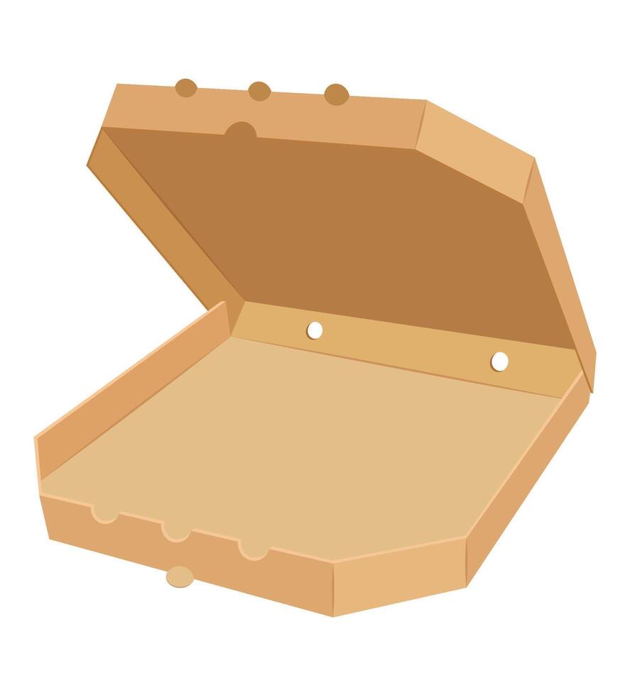 cardboard pizza box cartoon illustration isolated vector