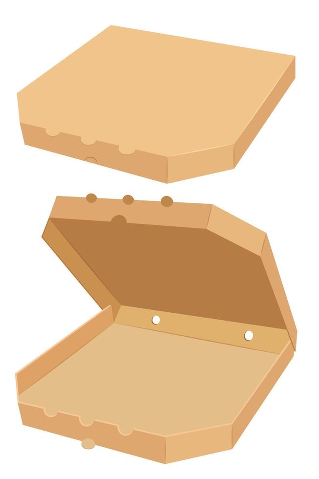 cardboard pizza box illustration isolated vector