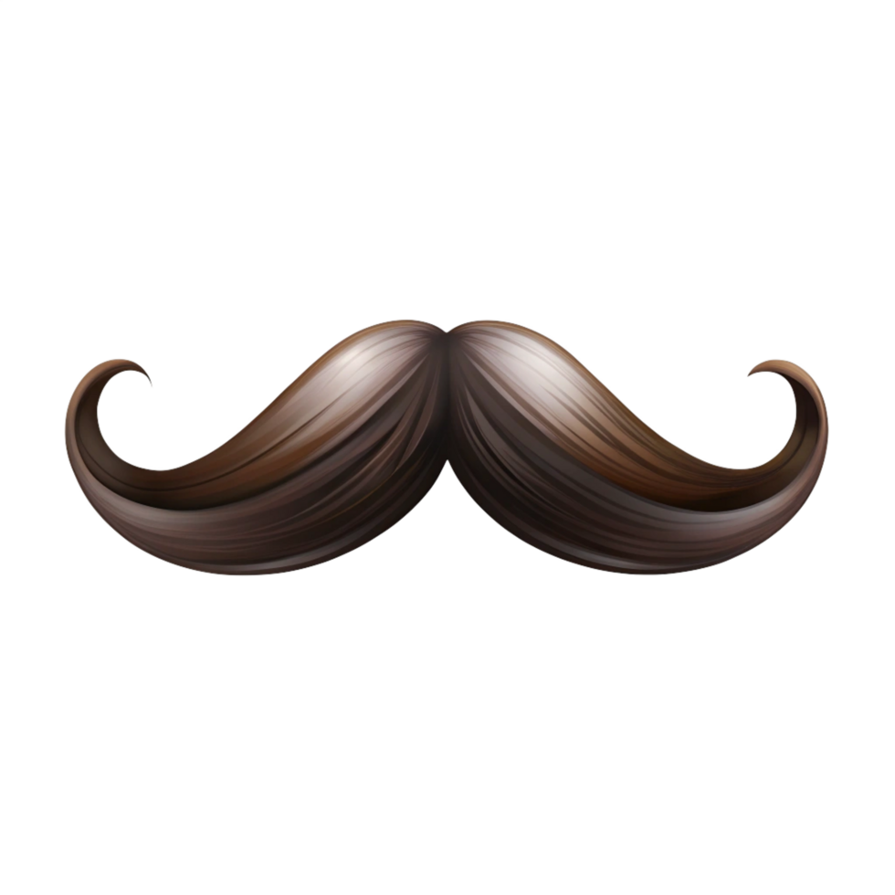 black moustache is isolated on transparent background png