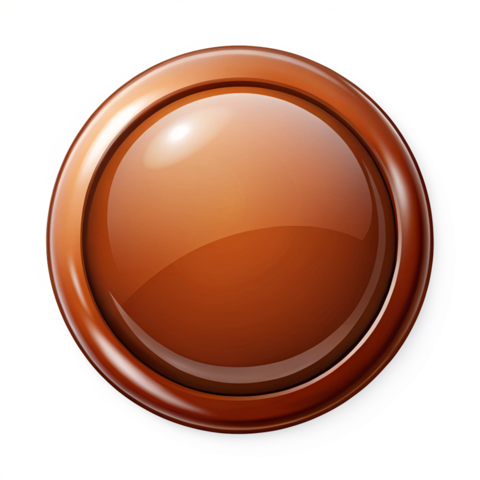 brown glossy button is isolated on transparent background png