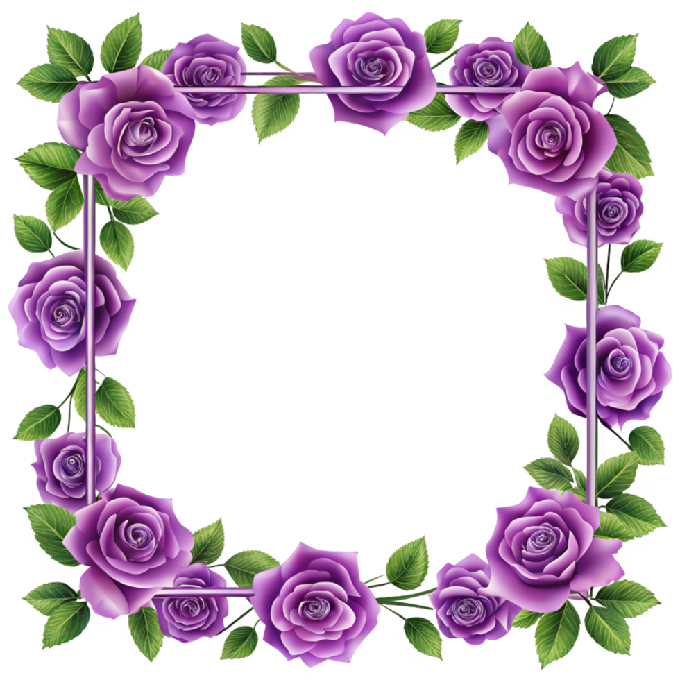 clip art purple rose border with square frame is isolated on transparent background png
