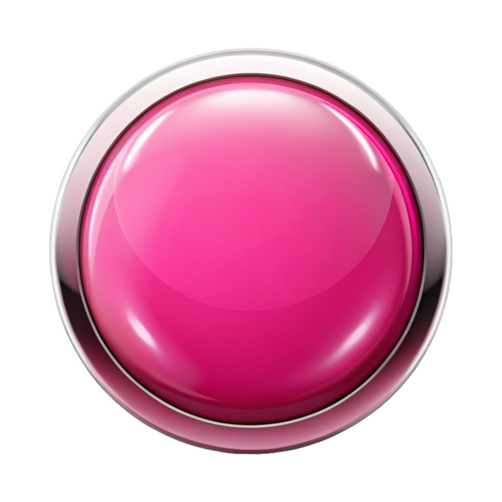 pink glossy button is isolated on transparent background png