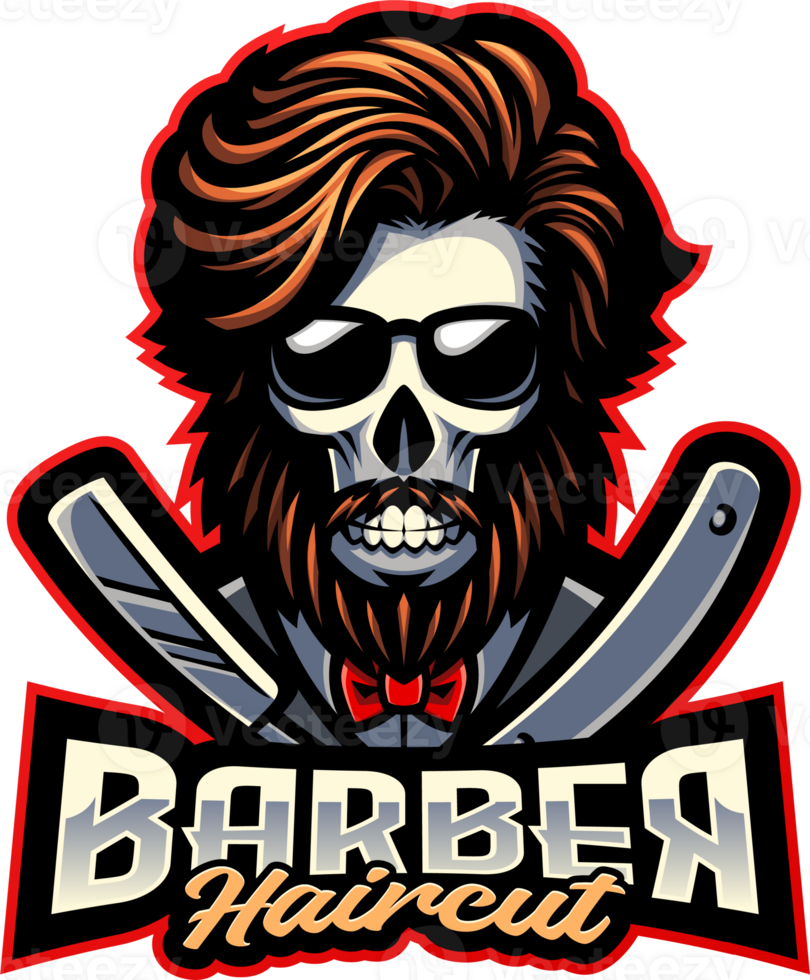 Barber haircut esport mascot logo png