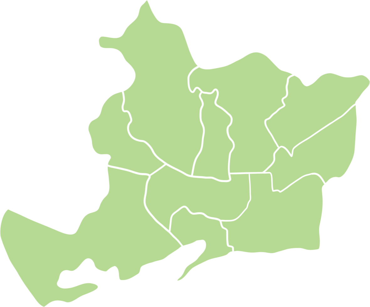 Freehand solid color drawing of Barcelona city map. png