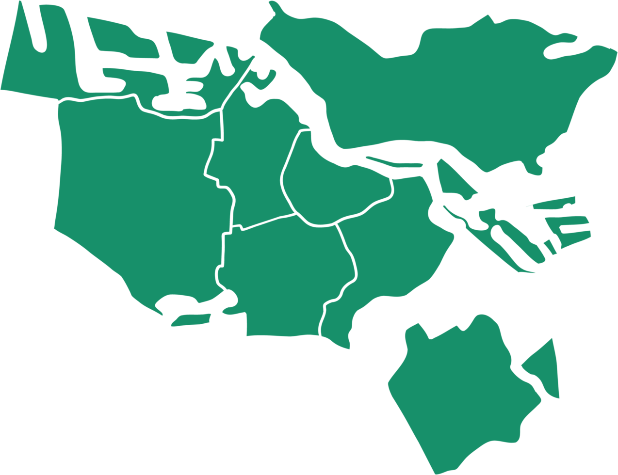 Freehand solid color drawing of Amsterdam city map. png
