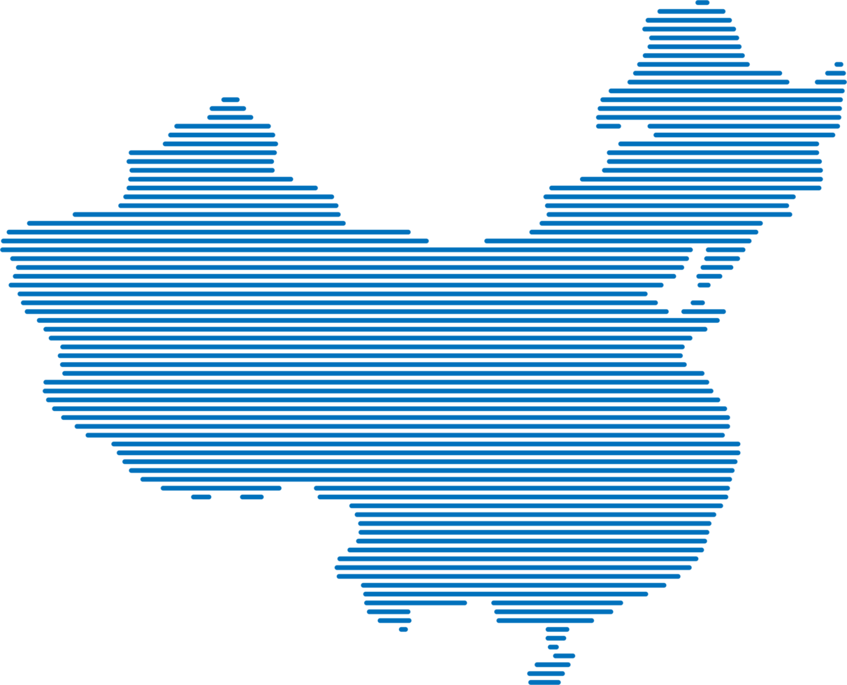 horizontal line drawing of china map. png