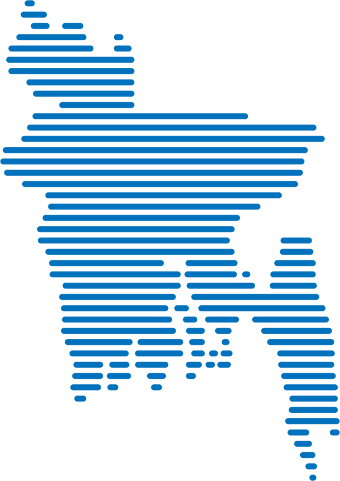 horizontal line drawing of bangladesh map. png