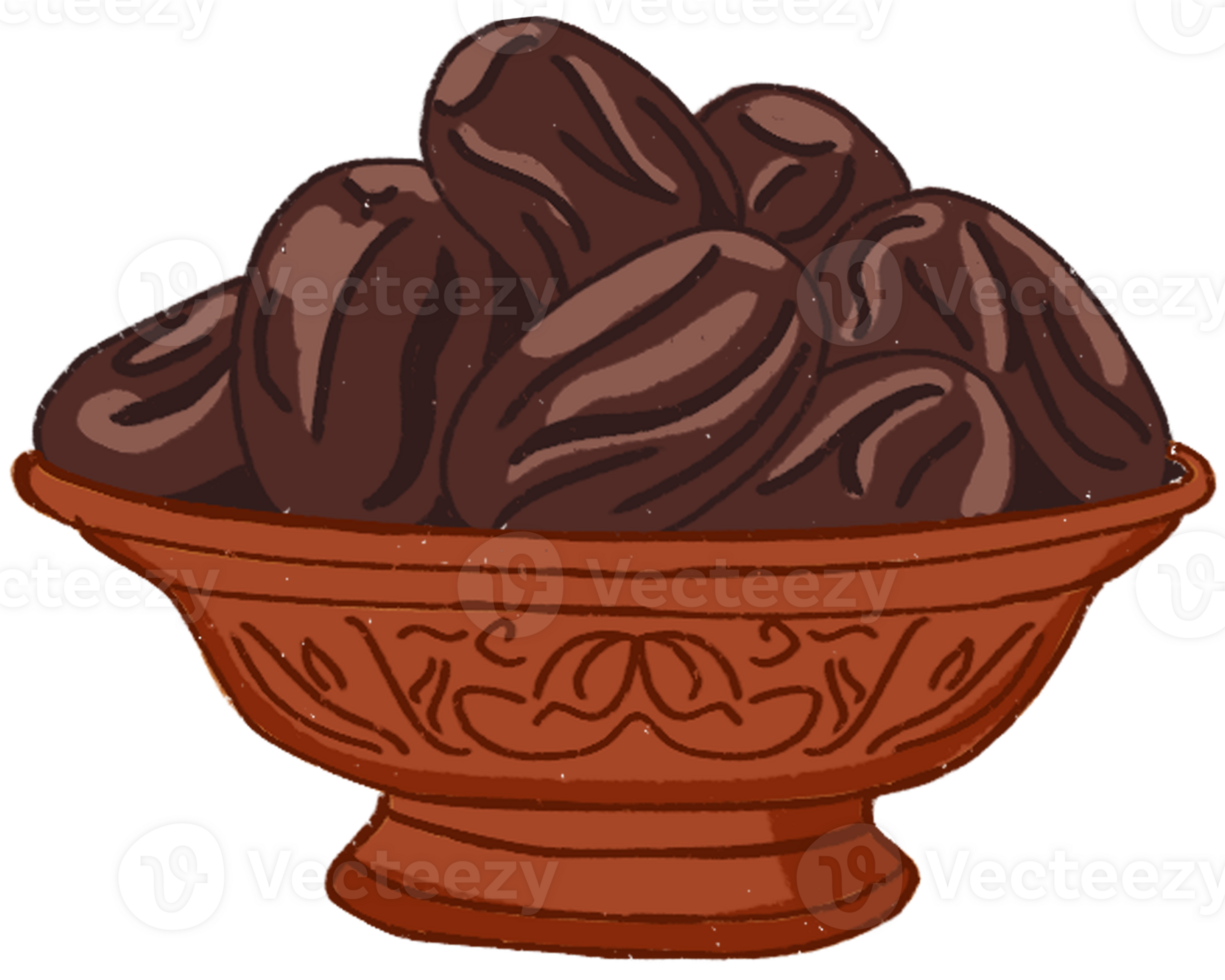 Ramadan Kareem Illustration Dates in a Bowl png